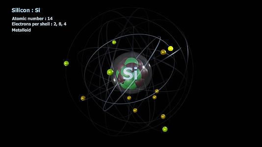 硅原子具有14个电子子无限轨道视频的预览图