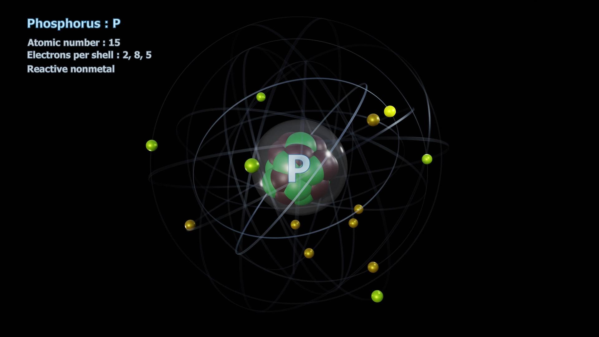 磷原子具有15个电子的无限轨道旋转视频的预览图