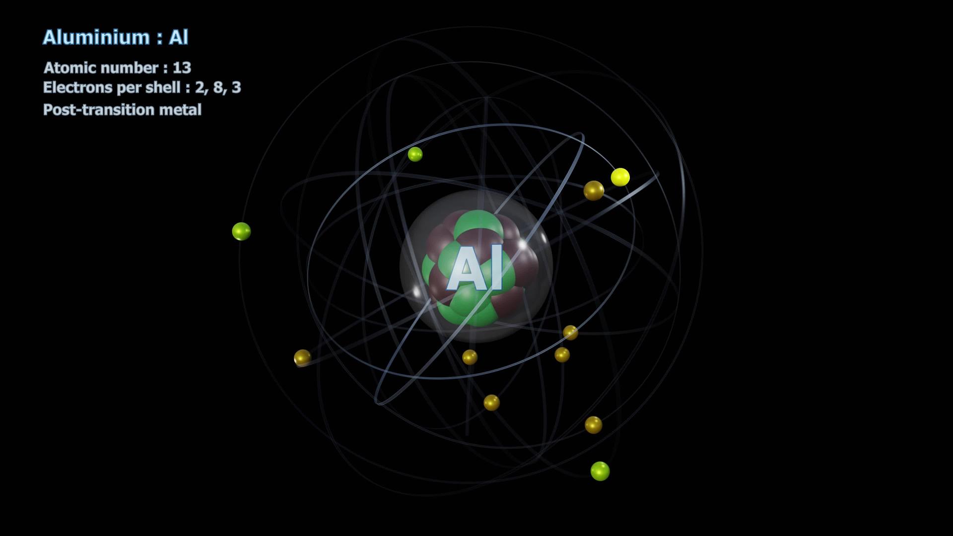 铝原子原子在无限轨道上旋转时有13个电子视频的预览图