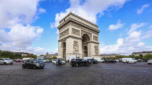 法国巴黎著名旅游景点凯旋门延时视频视频的预览图