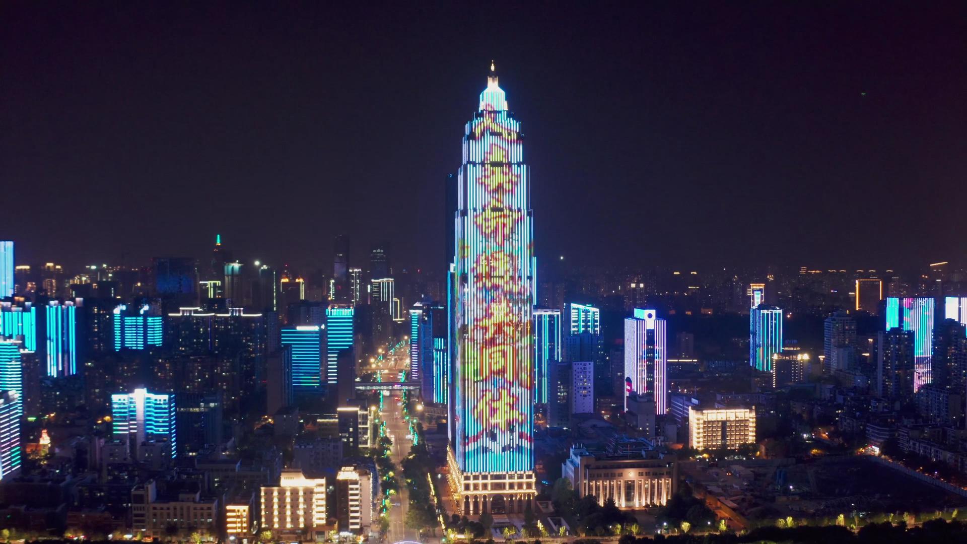 航拍武汉城市灯光秀4K素材合集视频的预览图