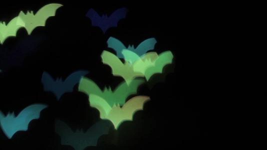 黑色背景的蝙蝠从左到右移动动画hd视频的预览图
