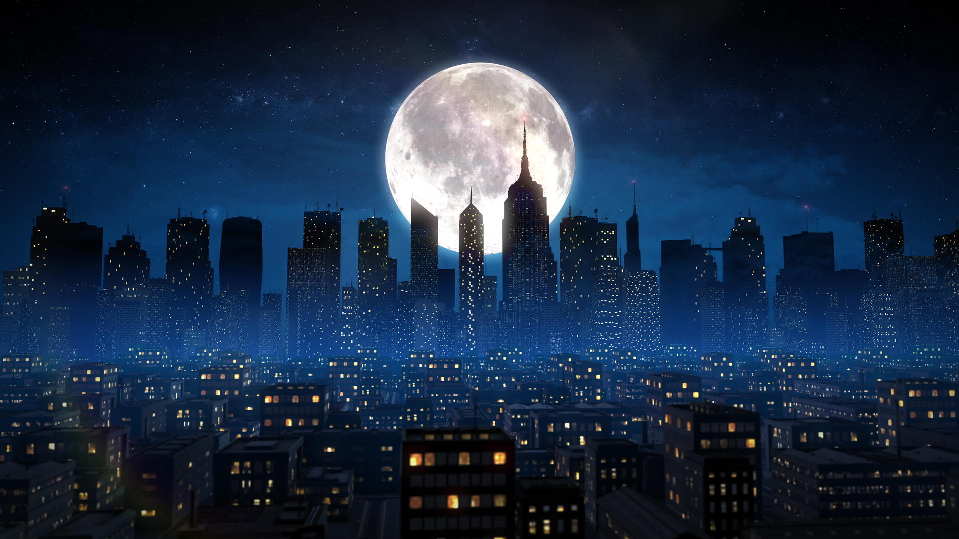 数字城市夜空中的图形视频的预览图
