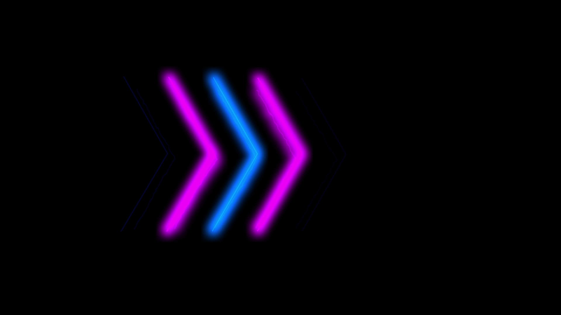 霓虹灯标志、箭头动画、粉色光信号和蓝色从中心传播视频的预览图