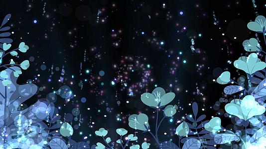 动态唯美夜景植物粒子星光舞台背景视频元素视频的预览图
