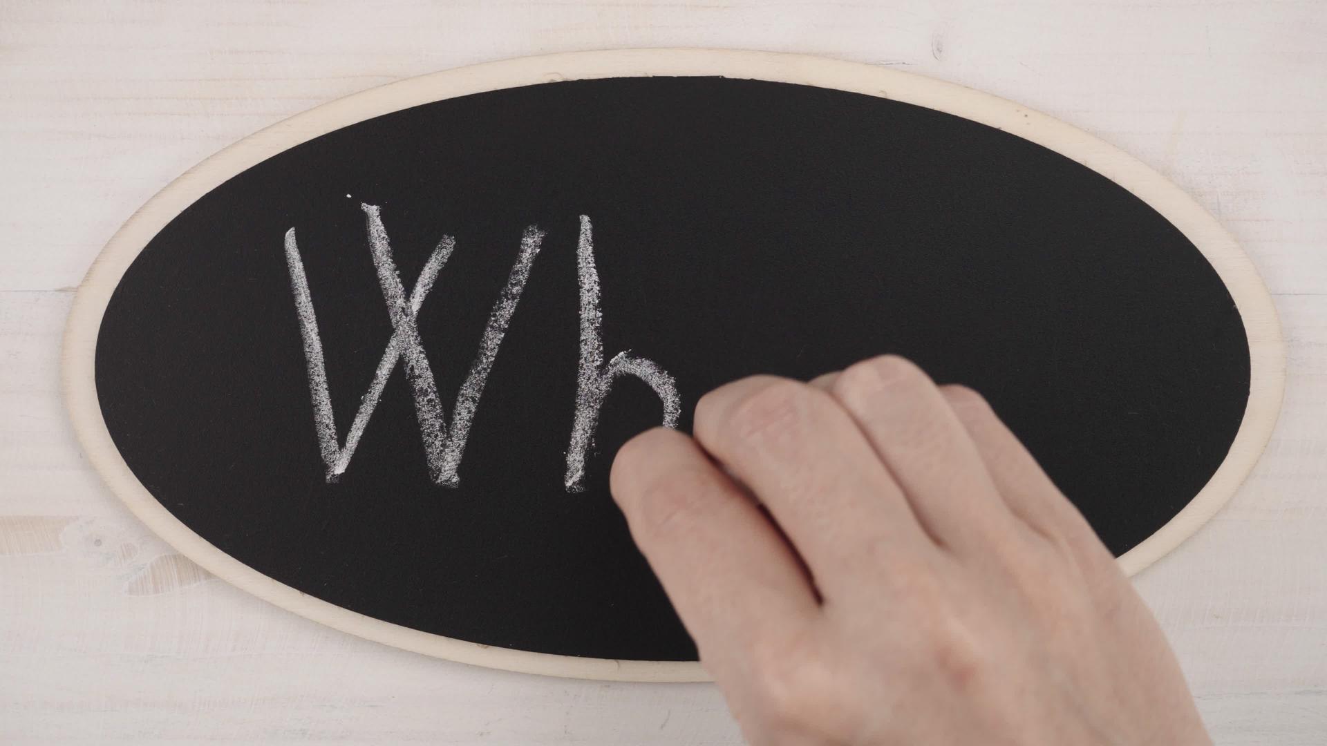 一个女人的手在黑板上用粉笔写字视频的预览图