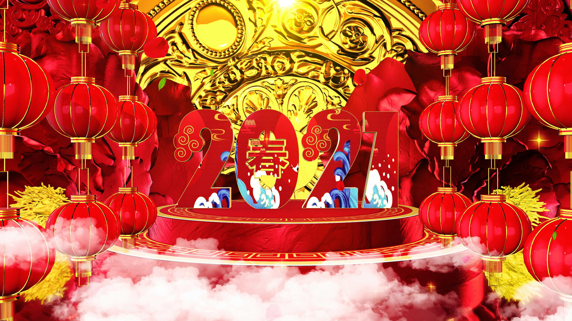 4K三维春节背景素材视频的预览图