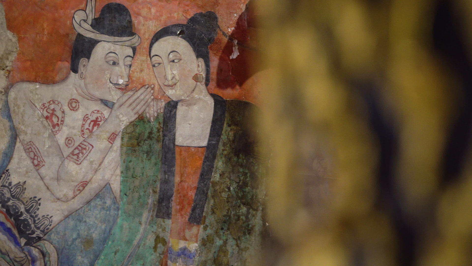 古老的寺庙壁画视频的预览图