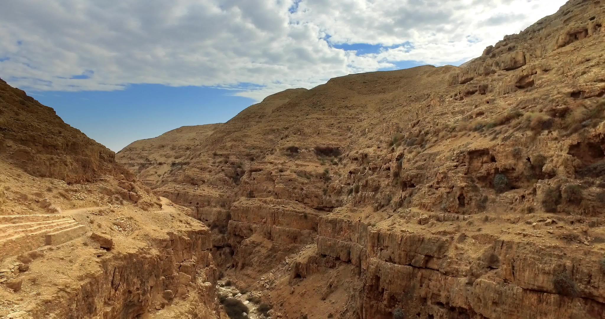 从Judean神圣的萨巴斯草原在沙漠中marsaba视频的预览图