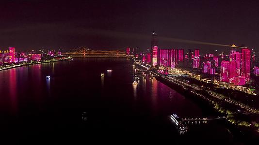 航拍武汉长江灯光秀4K素材合集视频的预览图