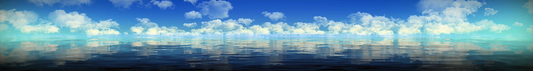 超宽屏蓝天白云水天一色背景视频的预览图