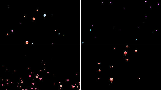 一组气球粒子漂浮动画6视频的预览图