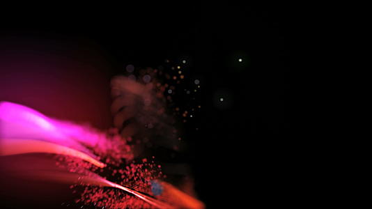 空间中的粒子波颜色视频的预览图