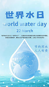 节约用水世界水日保护水资源视频海报视频的预览图