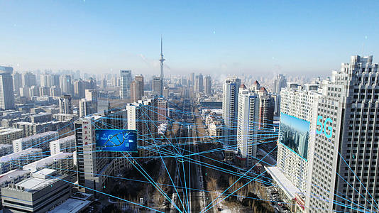4K高科技城市互连片头AE模板视频的预览图