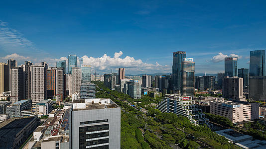 8K深圳南山科技大厦城市交通风光延时视频的预览图