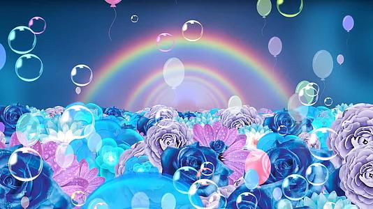 蓝色梦幻动态花海背景视频元素视频的预览图