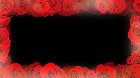 4k玫瑰花爱情唯美边框视频的预览图