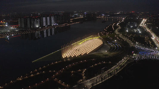 8k十四运奥体中心喷泉灯光秀视频的预览图