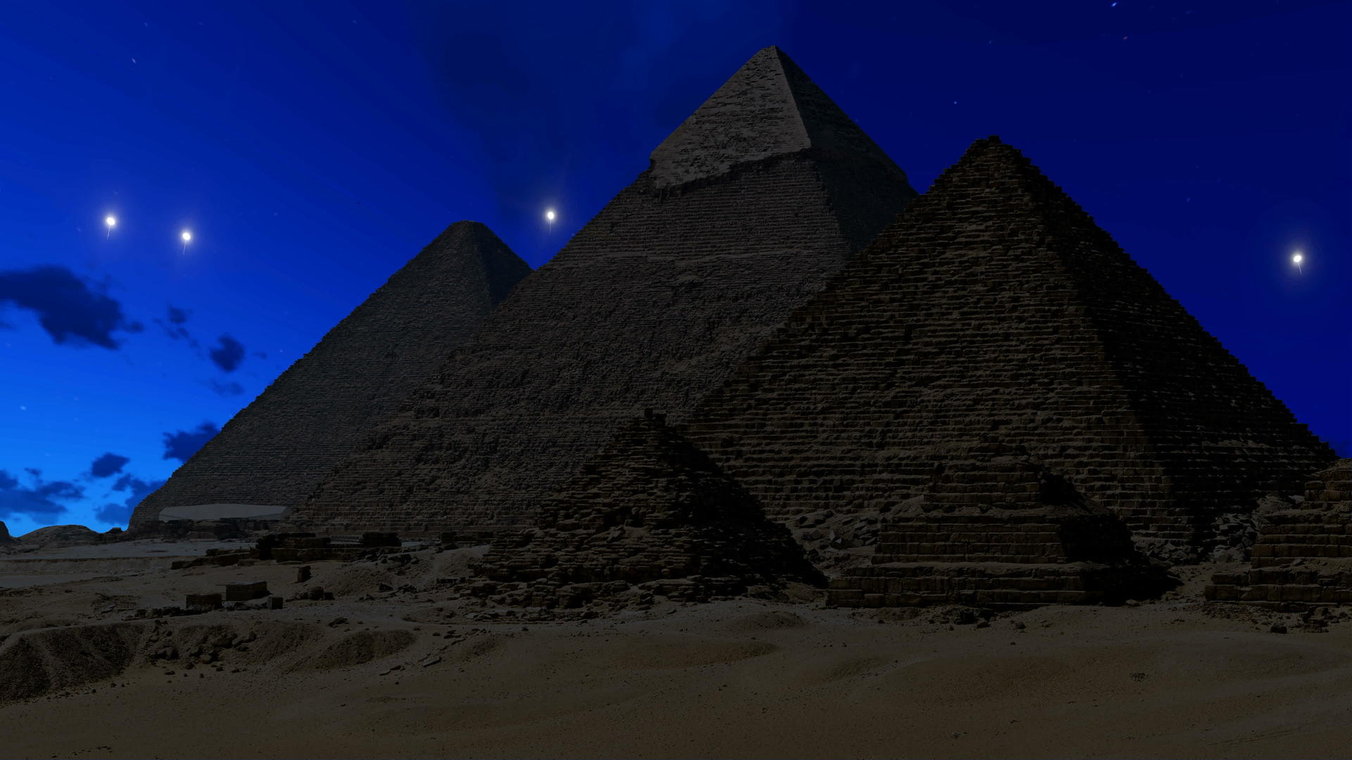 吉扎金字塔晚上有烟花视频的预览图
