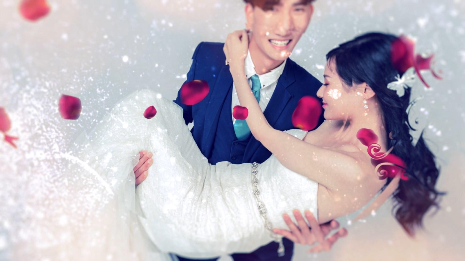 唯美浪漫婚礼祝福语回忆幻灯片ae模板视频的预览图