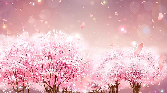唯美动态温馨樱花树穿梭背景视频元素视频的预览图