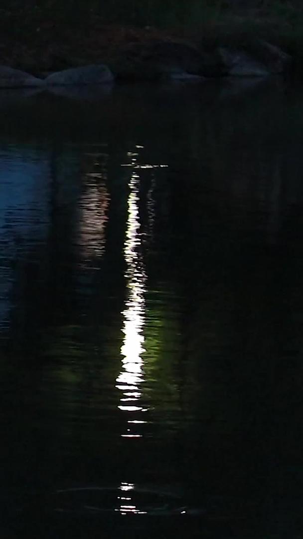 夜晚实拍湖面波光粼粼的镜头视频的预览图