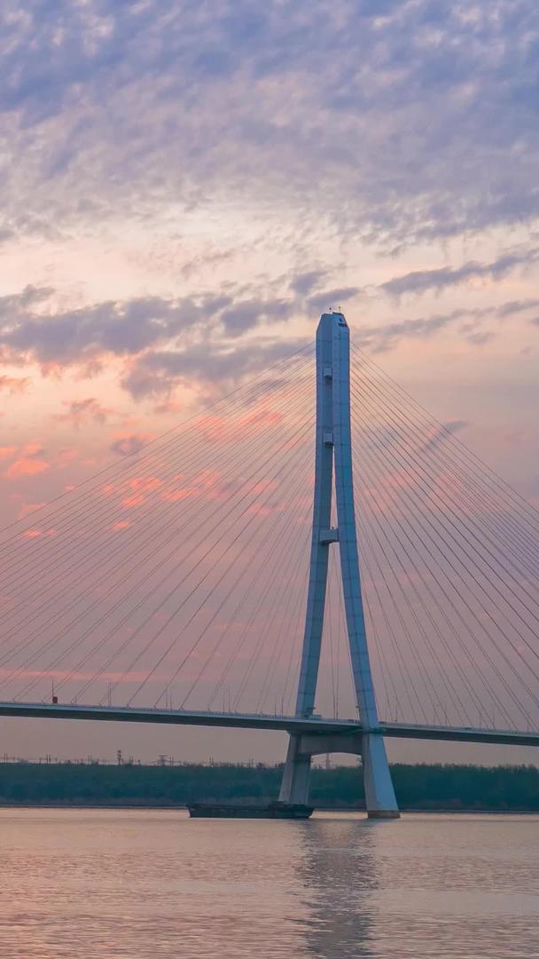 南京大胜关长江大桥日落延时摄影视频的预览图