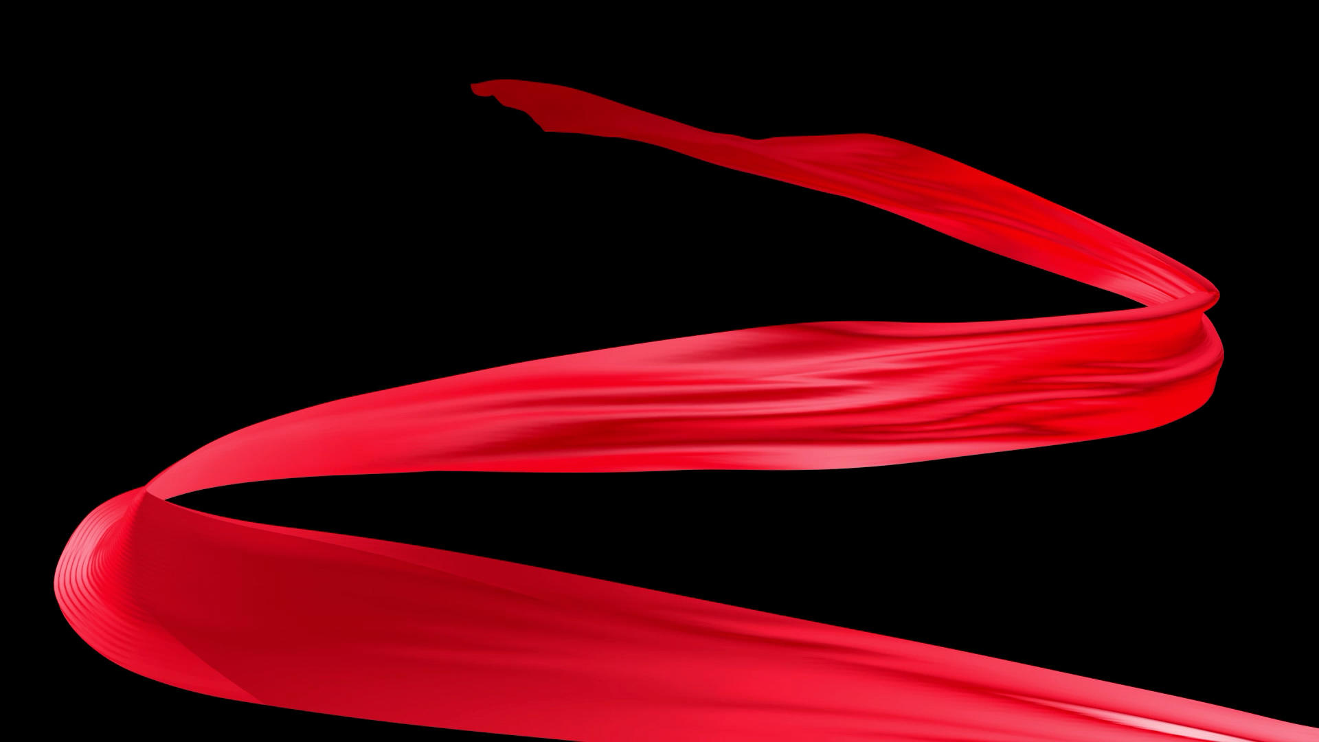 红色绸布飘过动画视频的预览图