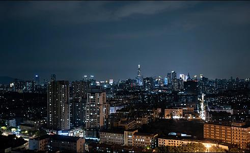 8k南京城市夜景四平路CBD延时视频视频的预览图