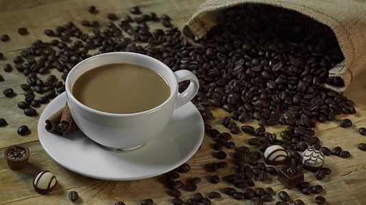 咖啡杯中缓慢的咖啡运动视频的预览图