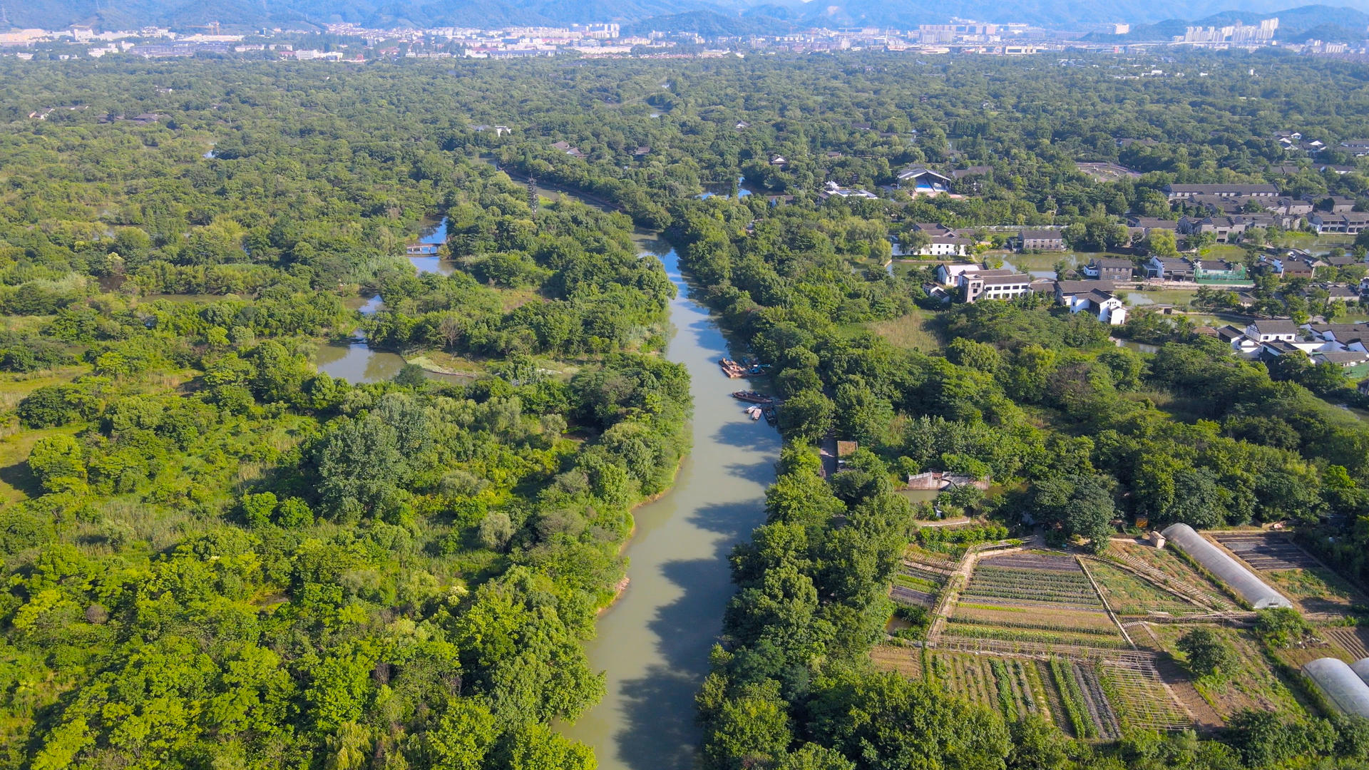 西溪湿地5A风景区洪园航拍4K视频的预览图