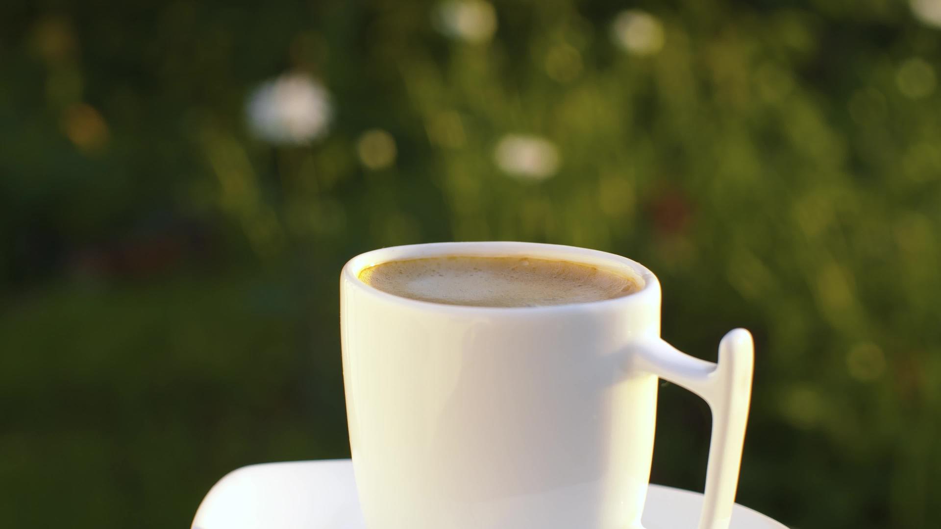 花园里的咖啡杯视频的预览图