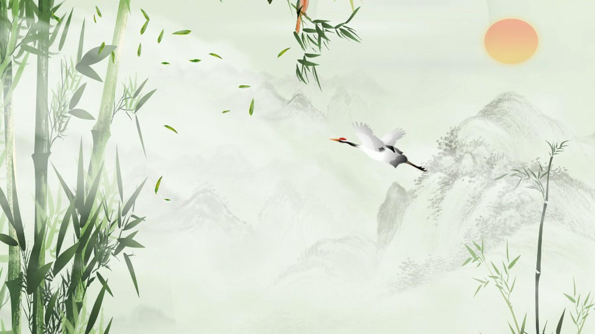 中国风复古风景画中国风背景视频的预览图