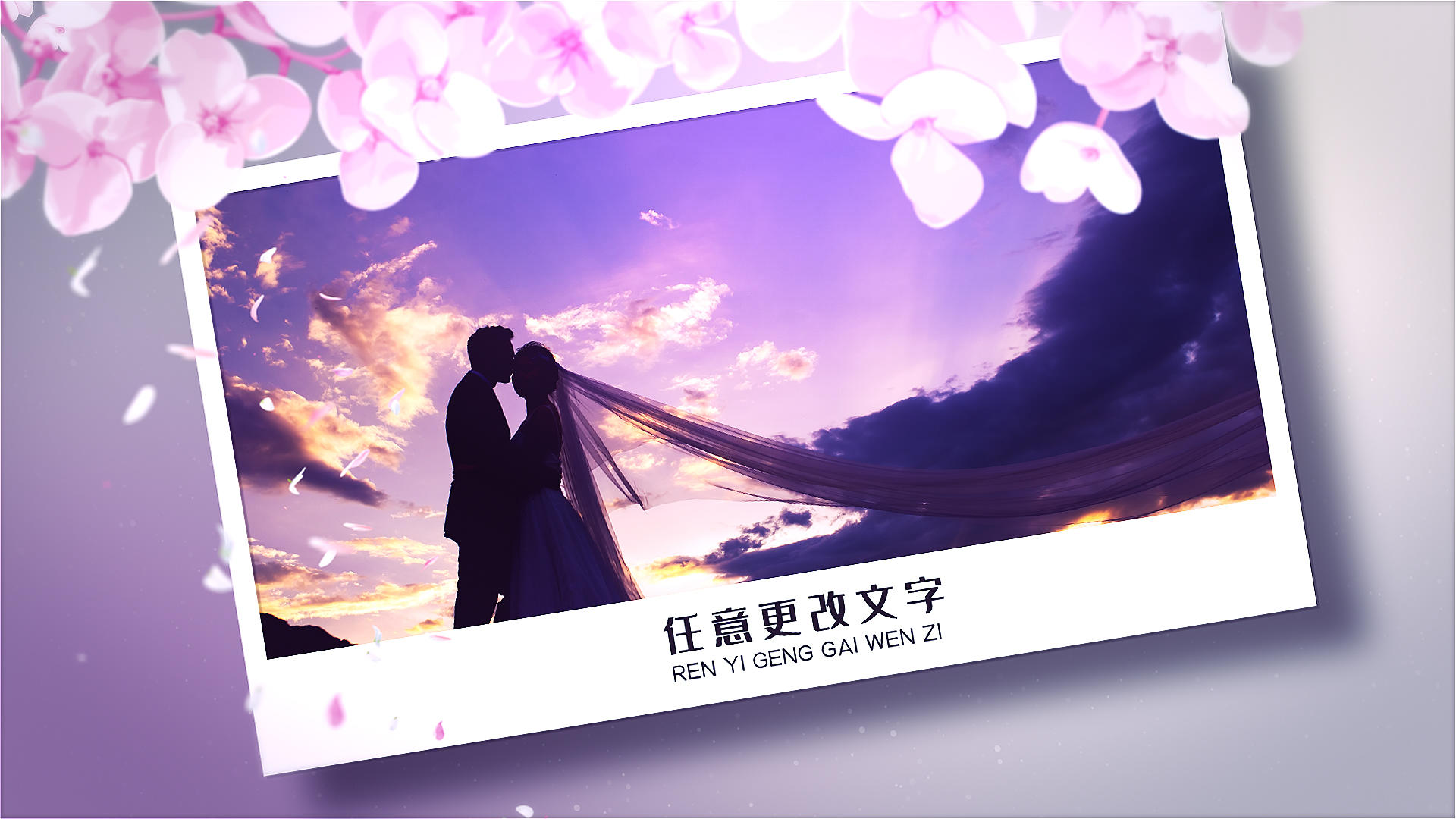 浪漫花朵转场婚纱婚礼照片展示ae模板视频的预览图