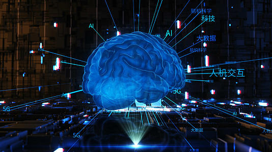 AI大脑背景4K3D全息视频的预览图
