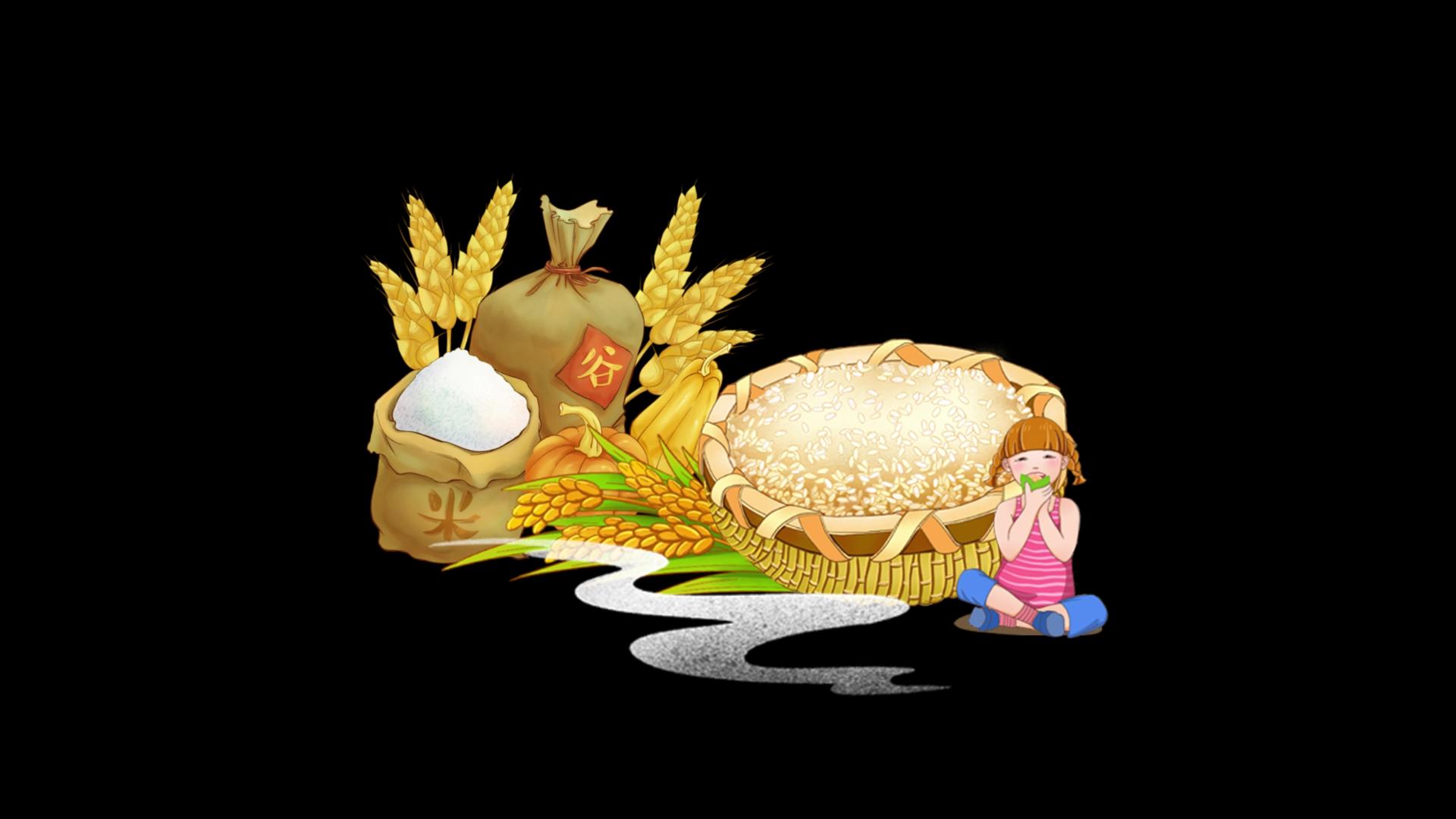 简洁大气世界粮食日卡通视频元素视频的预览图