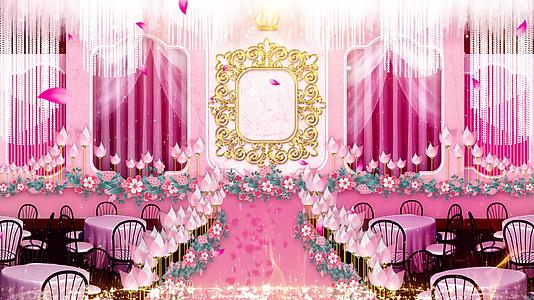 4K粉色浪漫婚礼舞台背景视频视频的预览图
