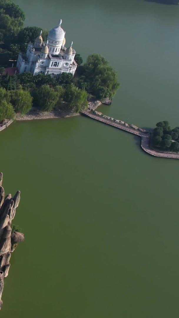 安徽省阜阳八里河风景区西区全景航拍视频视频的预览图