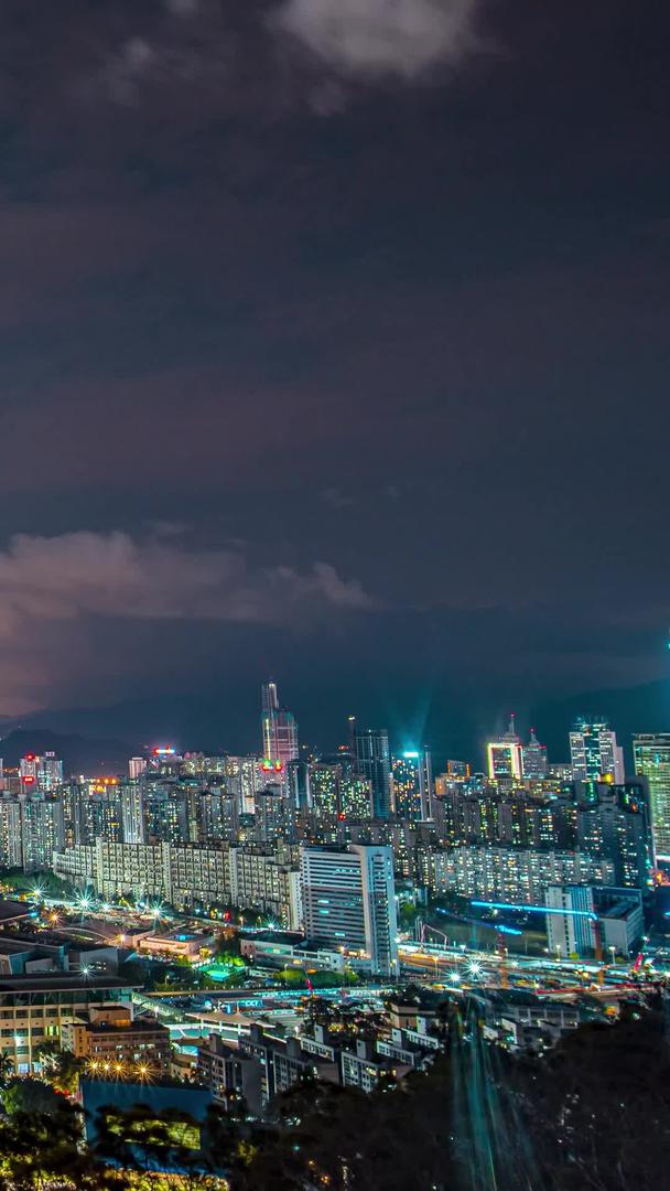 广东省深圳市龙岗区笔架山夜景材料视频的预览图