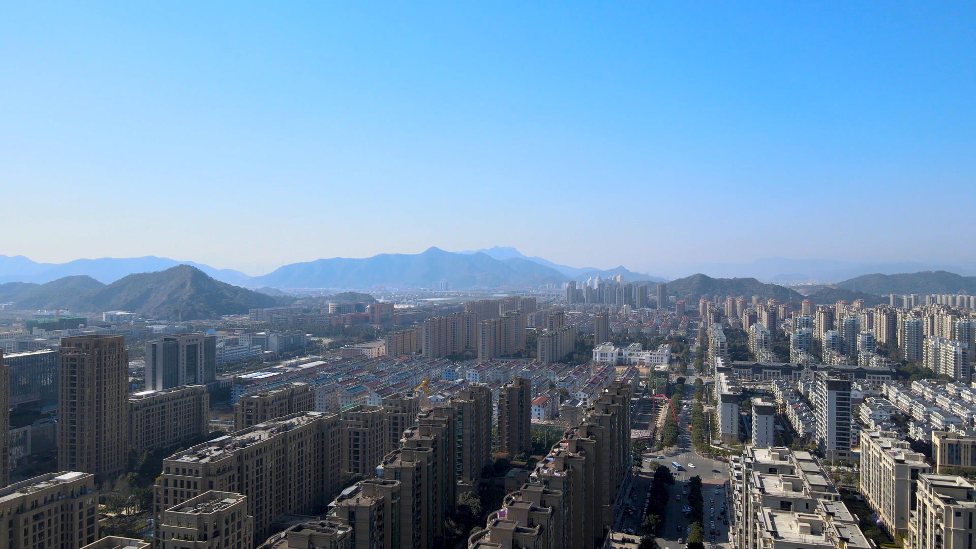 台州城市市区路桥航拍4K视频的预览图