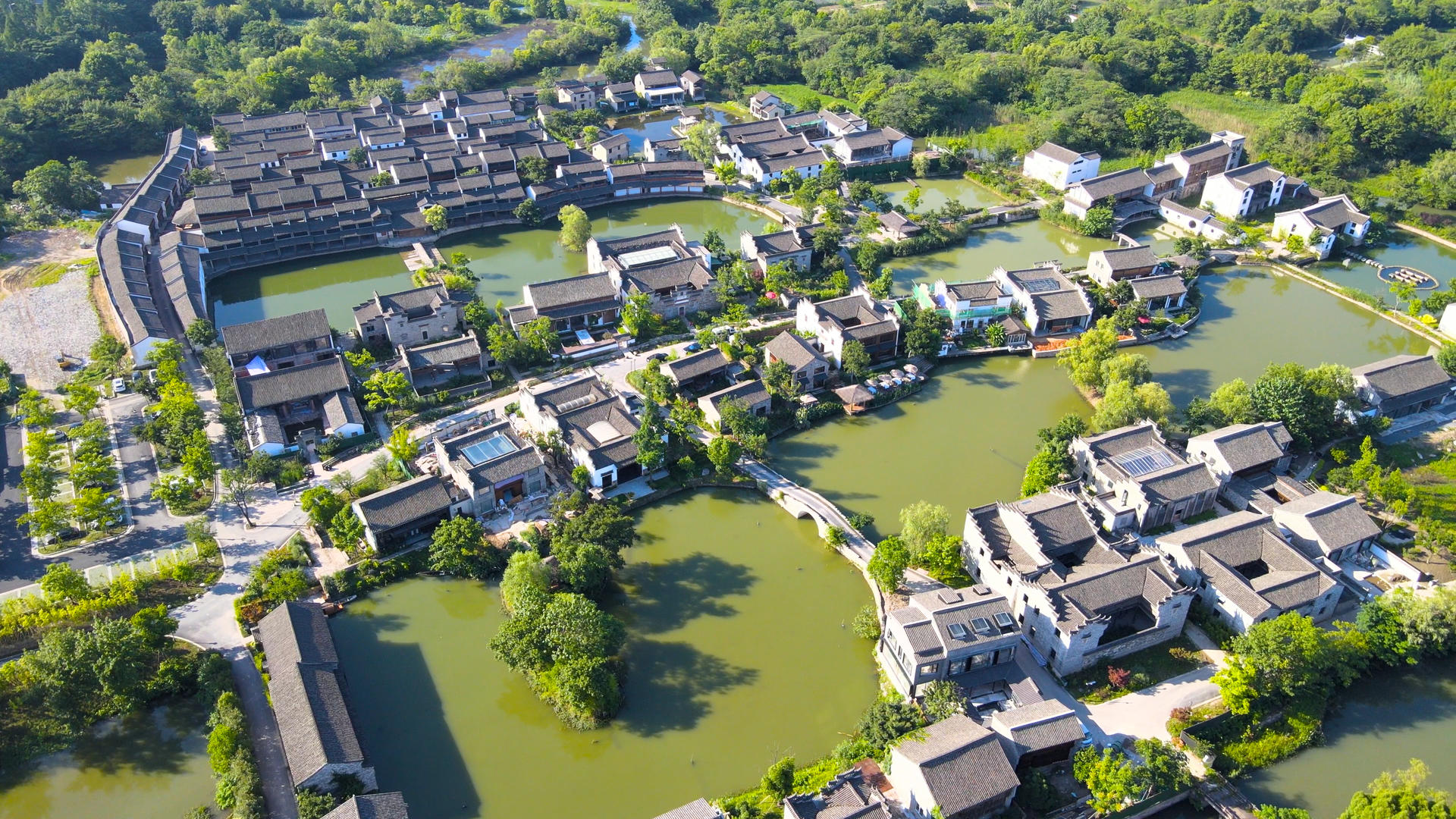 杭州5A风景区西溪湿地西区洪园航拍合集4K视频的预览图