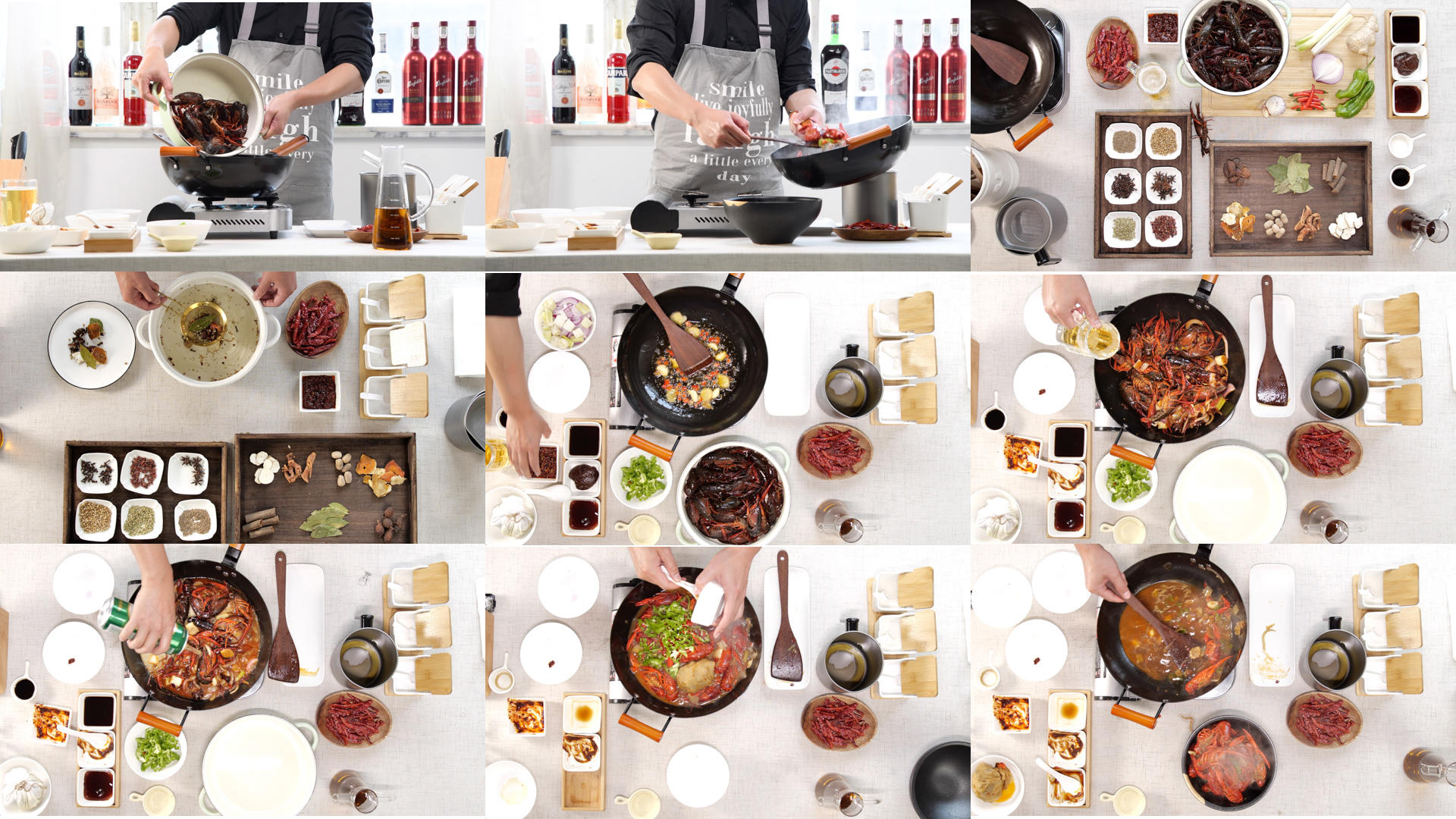 十三香小龙虾烹饪制作4K合集视频的预览图
