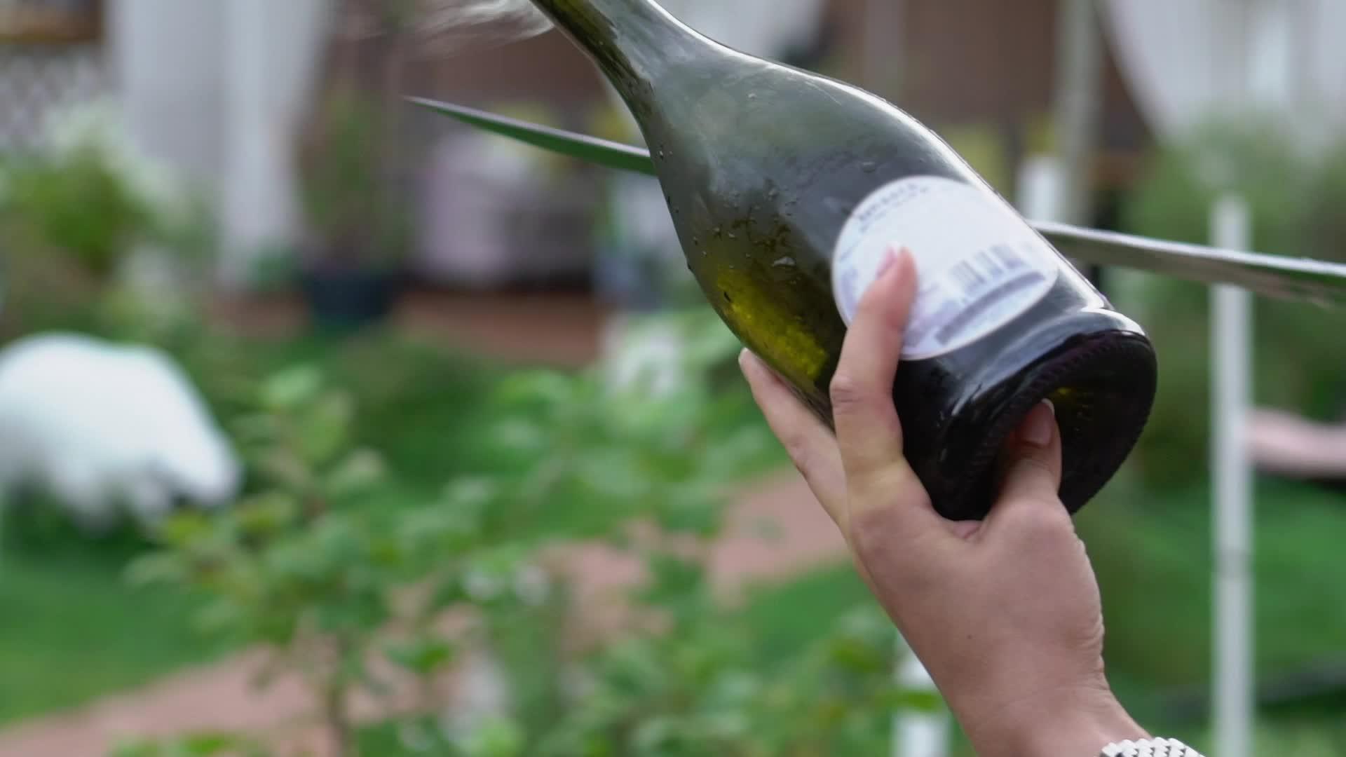 酒巴人开瓶香槟和saber传统的sabragy视频的预览图