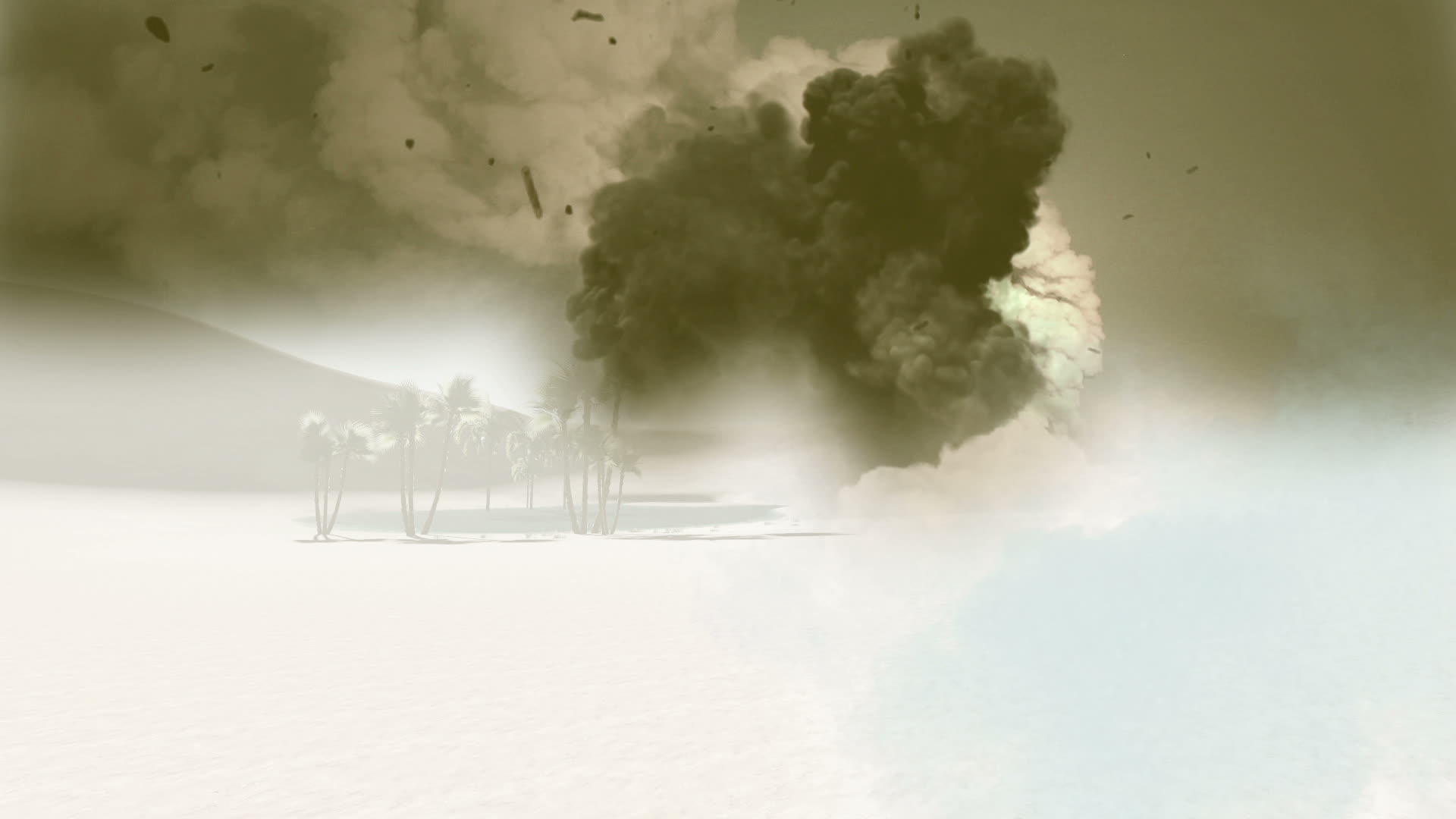 3d动画火山爆发与熔岩和烟雾视频的预览图
