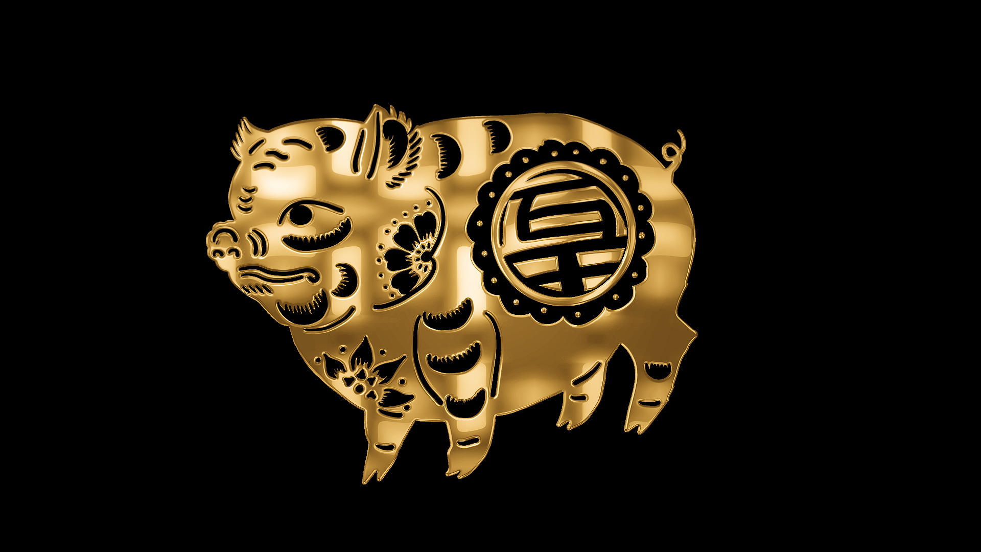 金色十二生肖亥猪视频的预览图