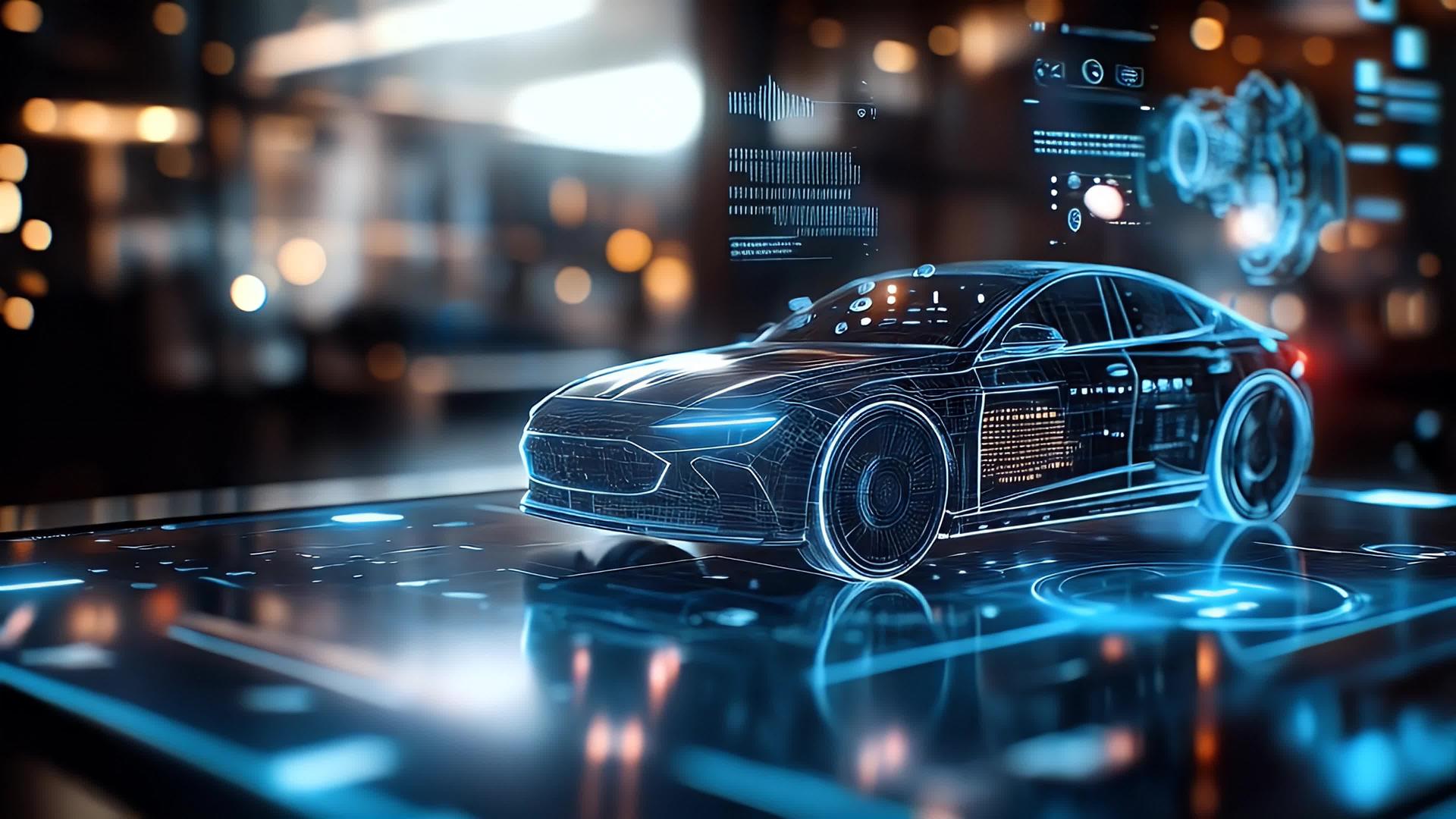 4k超高清酷炫电动车未来感汽车新能源汽车视频的预览图