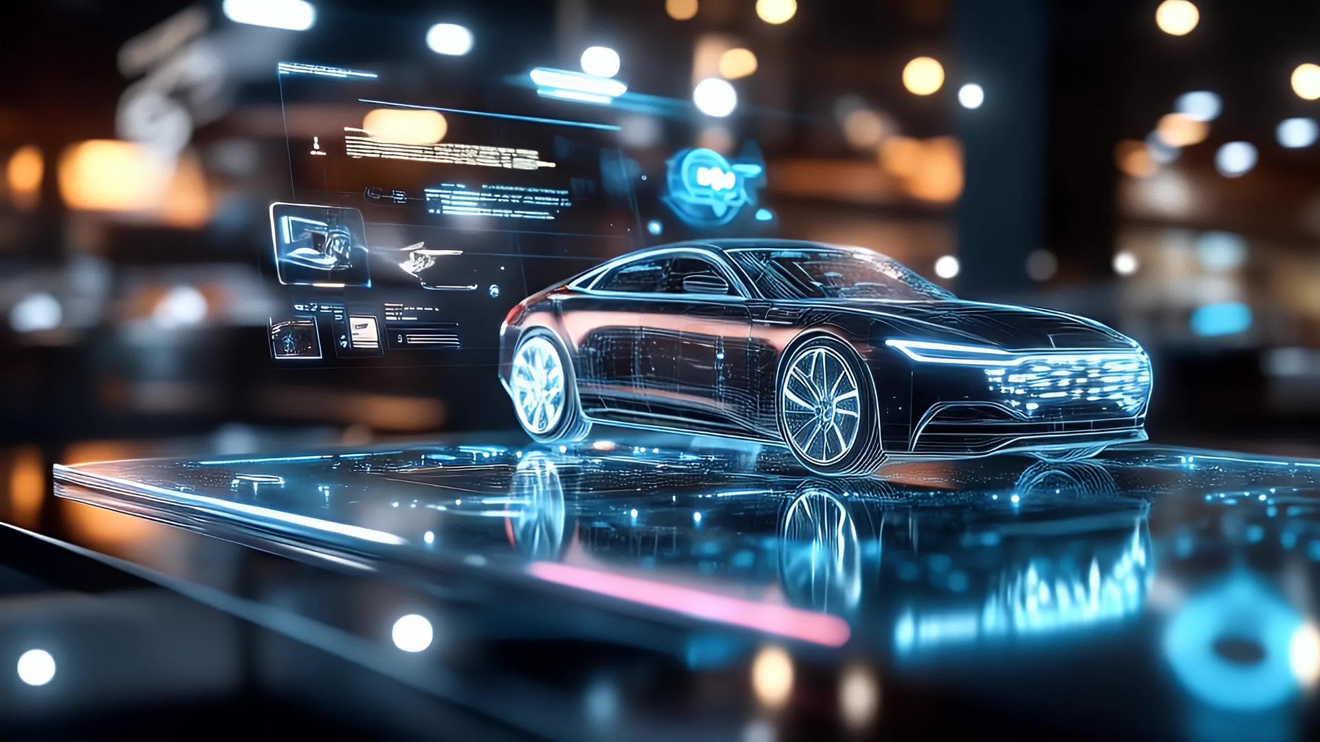 4k超高清酷炫电动车未来感汽车新能源汽车视频的预览图