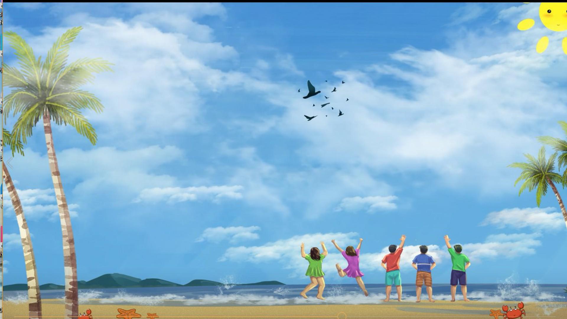 夏日海边旅游背景视频视频的预览图