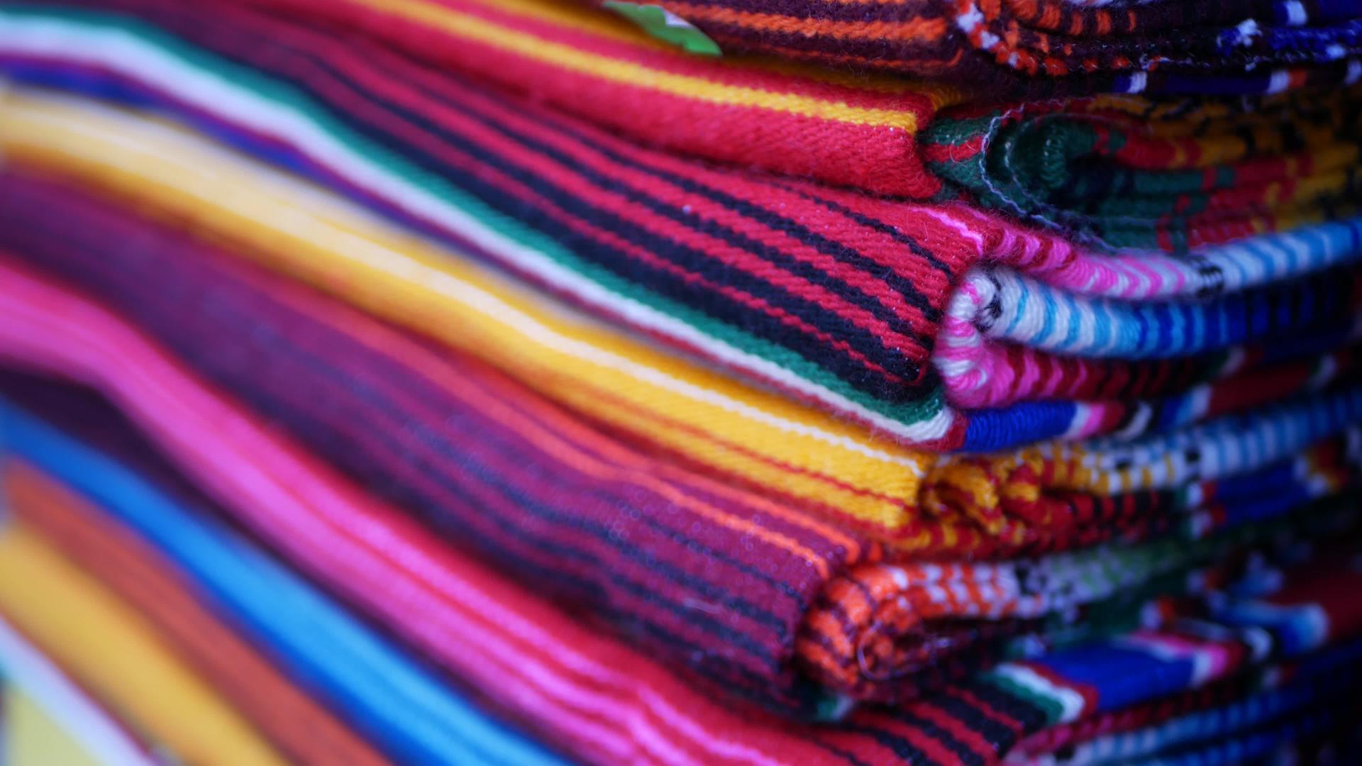 墨西哥羊毛serape毛毯纹理编织装饰生动视频的预览图